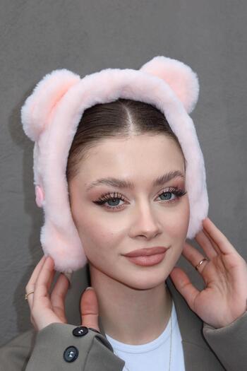 TAKIŞTIR Açık Pembe Renk Tavşan Figürlü Peluş Çocuk Kulaklık