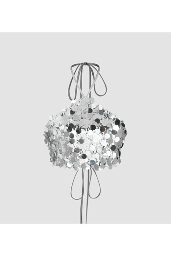 ARDSU Cider Sequined Halter Backless Bustier