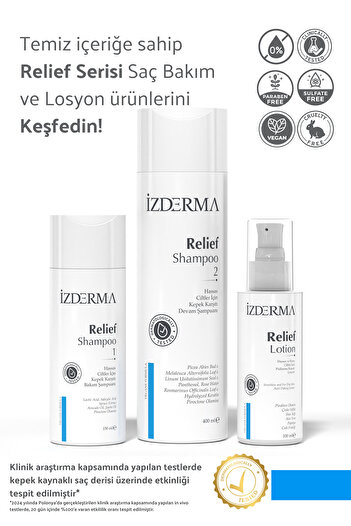 izderma Relief Kepek, Kızarıklık, Kaşıntı Ve Pullanma Karşıtı 3'lü Set
