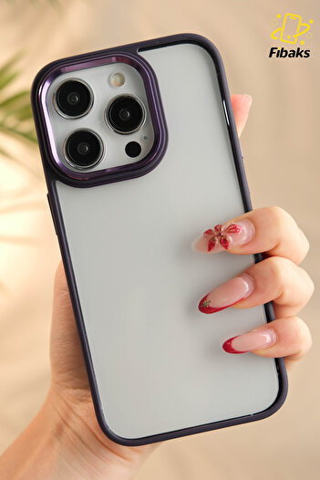 Fibaks Apple iPhone 14 Pro Compatible Case Shiny Edges Transparent Back Sensitive Button Colorful Cover