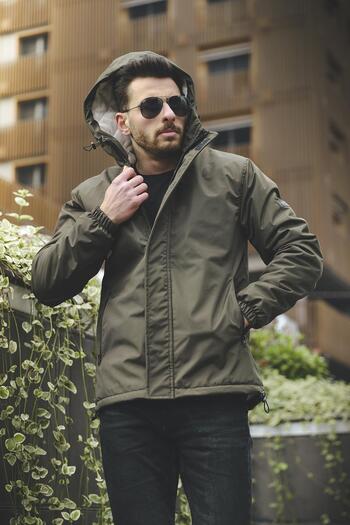Oksit Bondichk Furry Water Resistant Slim Fit Coat