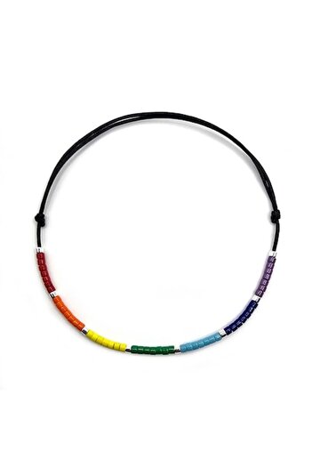 Lexy's Boutique Bratara handmade, ajustabila, Lexy's Boutique, margele Miyuki colorate si placate cu argint, negru