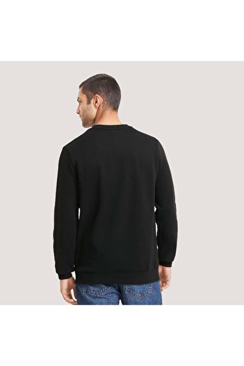 Puma Ess Big Logo Crew - Unisex Μαύρο βαμβακερό φούτερ