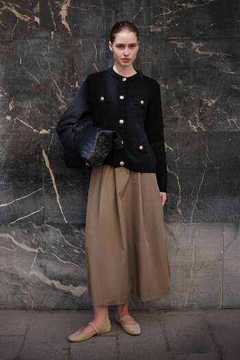 Hooopstore Black Cardigan with Boucle Texture