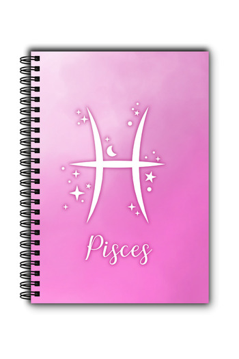 MG Office A5 Notebook 80 Pages Vellum with Spiral – Zodiac Pisces – Reflective Cover
