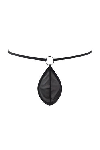 Bacio Fancy Black See-Through Ring Tulle Men's String Sexy Men's Underwear