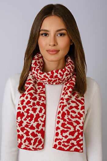 Sebir Moda Leopard Patterned Knitwear Scarf