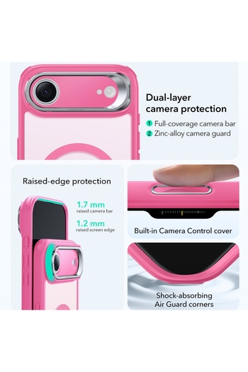 ESR Case for iPhone 17 Air, Classic Hybrid HaloLock Kickstand, Pink