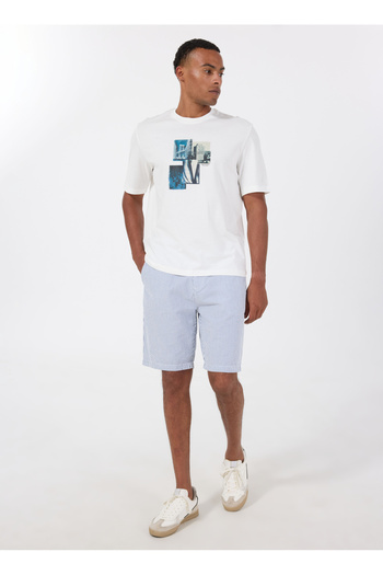 Armani Exchange Crew Neck Printed Off-White Men's T-Shirt Xm000269 Af12112 U0009 T-Shirt