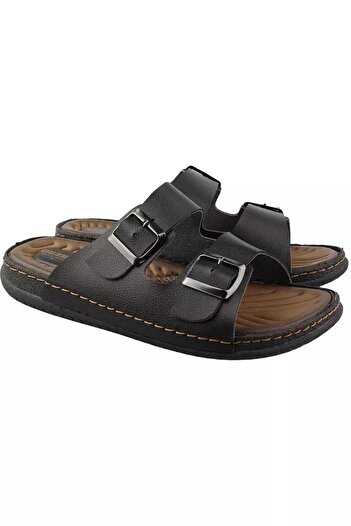 GEZER Men's Orthopedic Comfortable Sole Adjustable Black Men's Slippers