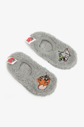Penti Gray Boy's Tom & Jerry Non-Slip Sole Home Shoes