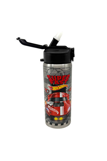 HOT WHEELS Kırmızı Çocuk Matarası 3437-HOT WHEELS ÇELİK MATARA