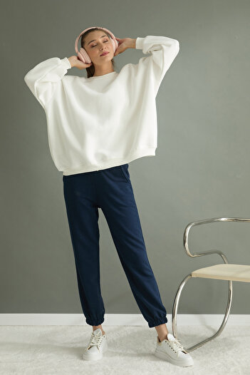 Fulla Moda 3 Thread Basic Oversize Sweatshirt