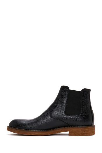 Derimod Men's Black Leather Casual Chelsea Boots 25Wfd6009Ft