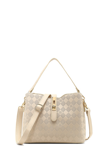 Derimod Women's Cream Long Strap Printed Classic Shoulder Bag 25Sbd202826