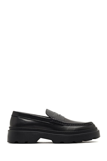 Derimod Men's Black Thick Soled Leather Loafer 25Wfd611918