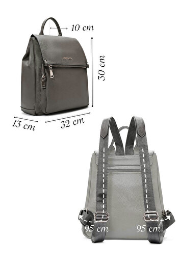 Derimod Women's Gray Casual Backpack 25Abd2455Ft