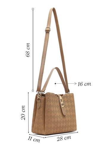 Derimod Women's Tan Long Strap Printed Classic Shoulder Bag 25Sbd202826