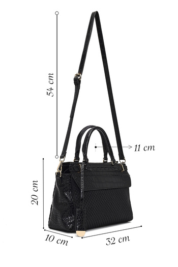 Derimod Women's Black Long Strap Patterned Shoulder Bag 25Sbd254214