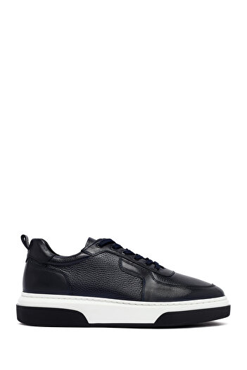 Derimod Men's Navy Blue Lace-Up Thick Sole Leather Sneaker 25Wfd6408Ft
