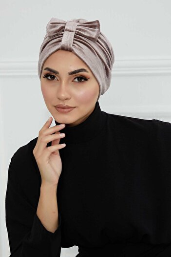 Aisha's Design Кадифена шапка с панделка отпред, B-7K, Vison