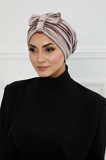 Aisha's Design Кадифена шапка с панделка отпред, B-7K, Vison