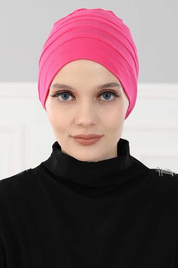 Aisha's Design Μοντέλο Μπερέ Μαντίλι Μαύρο, B-34, Φούξια