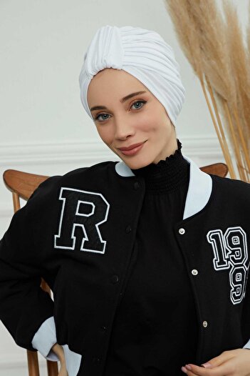 Aisha's Design Χτενισμένο βαμβακερό καπέλο, B-68, Λευκό