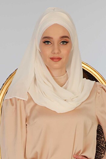Ayşe Tasarım Σάλι σιφόν Cross Practical,cps-502,cps-502,Κρεμ