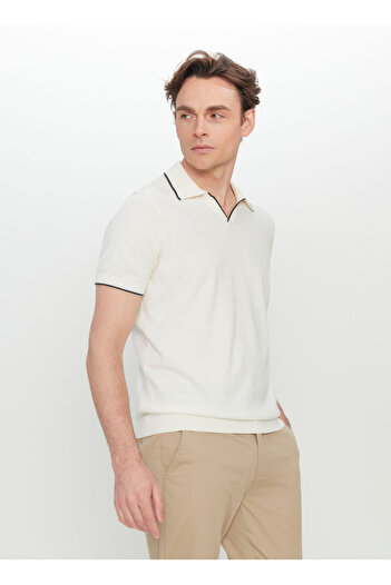 ALTINYILDIZ CLASSICS Altınyıldız Classics Polo Yaka Standart Ekru Erkek Kazak ETE072252043_EKR