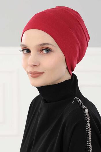 Aisha's Design Beret Model Tesettür Bone,B-35,Burgundy