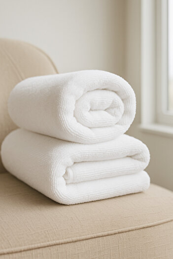 MEŞELİ TEKSTİL 2 Pieces Ultra Luxury White Hotel Bath Towel 90X170 Battal Size 900 Gr |   Ultra Thick Durable