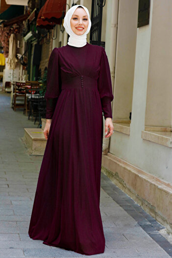 TOFİSA Evening Dress Burgundy - 11003