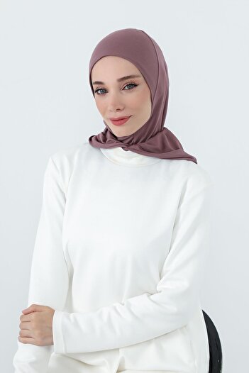Aisha's Design Combed Cotton Women's Ready-Made Bonnet with Hood and Concealer Feature, B-89P, Dusty Rose