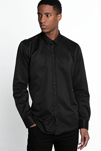 Tudors Cămașă modernă pentru bărbați, din bumbac, slim fit, ușor de călcat