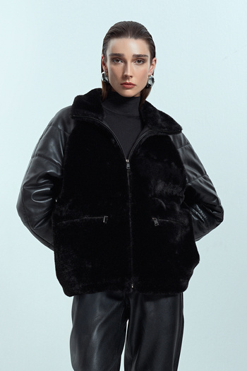 Derimod Dakota Women's Black Teddy Coat 24Wgp5283Ff