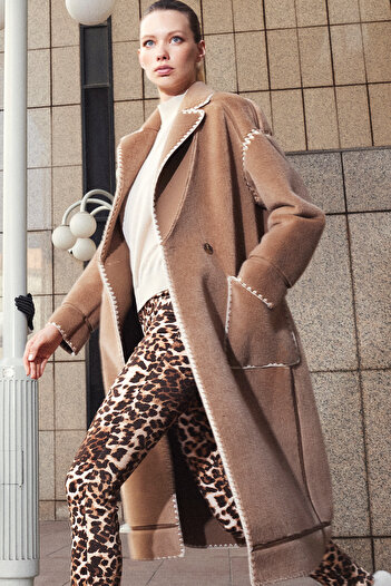 Derimod Montana Women's Brown Teddy Coat 24Wgd5206Ff