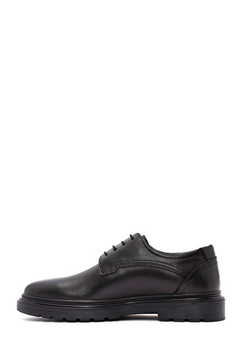 Derimod Men's Black Laced Leather Casual Shoes 24Wfd 677018