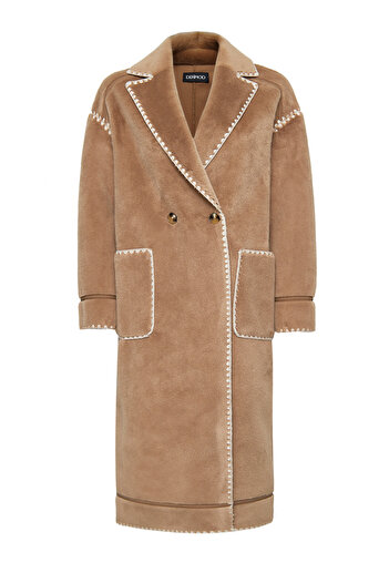 Derimod Montana Women's Brown Teddy Coat 24Wgd5206Ff