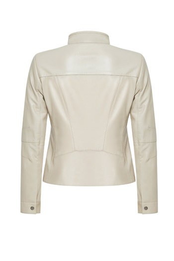 Derimod Derek Women's Beige Short Leather Jacket 24Wge5261R3