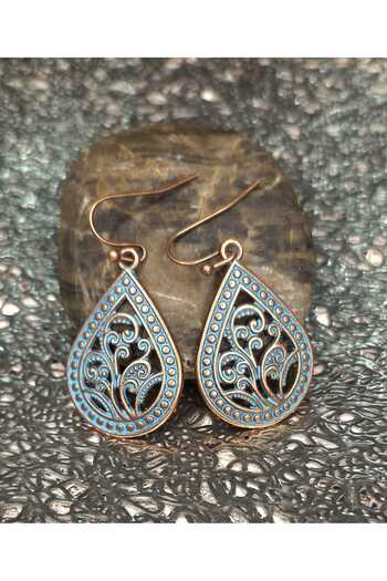 Ivory Pearl Ethnic Otanic Retro Earrings