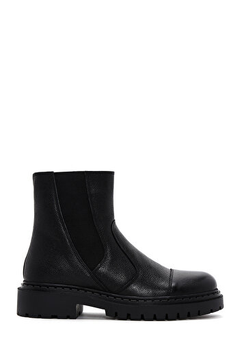 Derimod Black Leather Men's Casual Boots - Zippered, 24wfd 700618