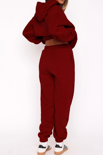 The Champ Clothing Φούτερ Unisex Oversize Claret Red – 3 νημάτων με ριγέ, ελαστικό στη μέση, μοντέρνα άνετη εφαρμογή με τσέπες