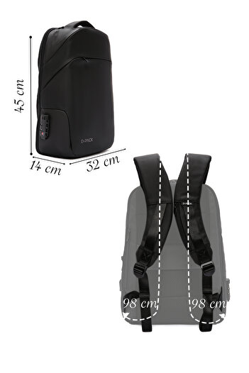 Derimod D-Pack Unisex Black Technological Backpack 23Wbd30046F