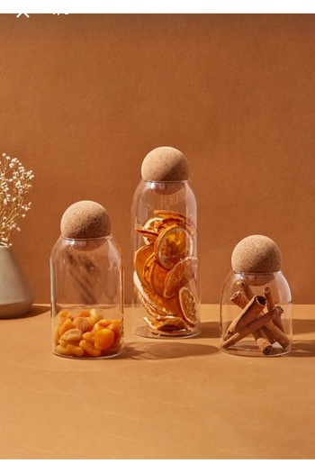 Perotti Romelu Top Cork Lid Glass Jar and Spice Set.