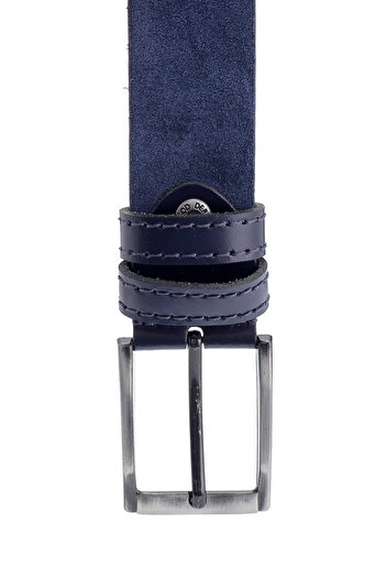 Derimod Ανδρική δερμάτινη ζώνη Navy Blue Casual 000A2D12252V3