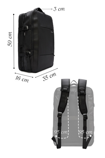 Derimod D-Pack Unisex Black Technological Fabric Backpack 24Sbd30076F