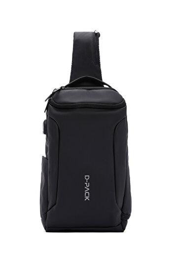 Derimod D-Pack Men's Black Technical Fabric Crossbody Bag 23Sbd30016F