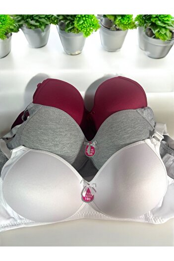 SATTENS 3,Plus Size C-Cap Wire Free Unpadded Plus Size Bra