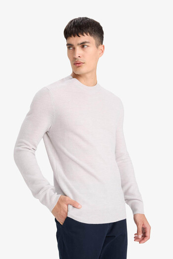 DeFacto Light Gray Men's Sweater F1777Ax/Gr184